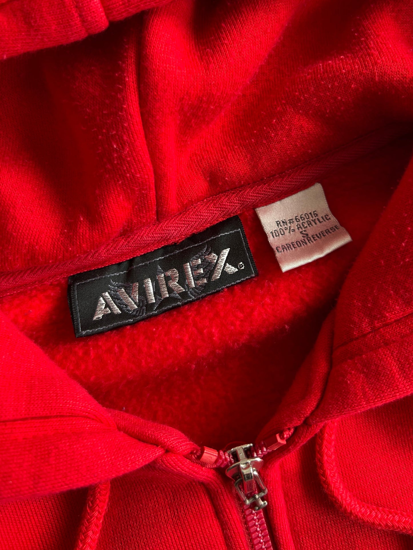 90's Avirex USA Embroidered glossy spellout Heavyweight Hoodie (M)