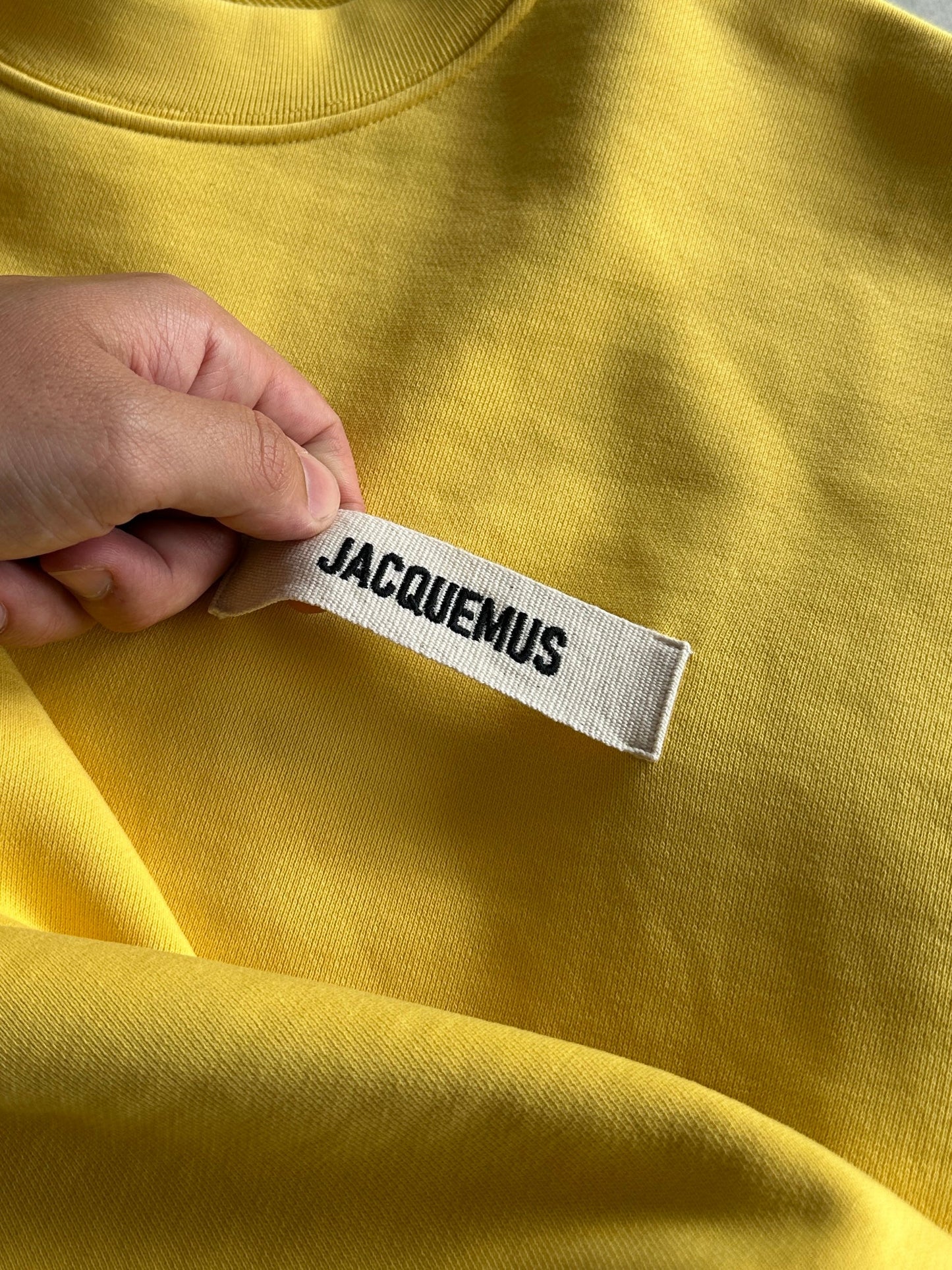 Jacquemus Heavyweight Grosgain patch logo Crewneck Sweatshirt (L)