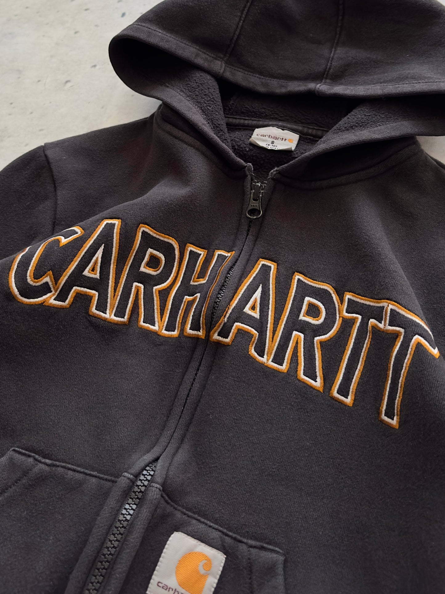 Vintage Carhartt Zip Up Spell Out Hoodie (Age 8-10)