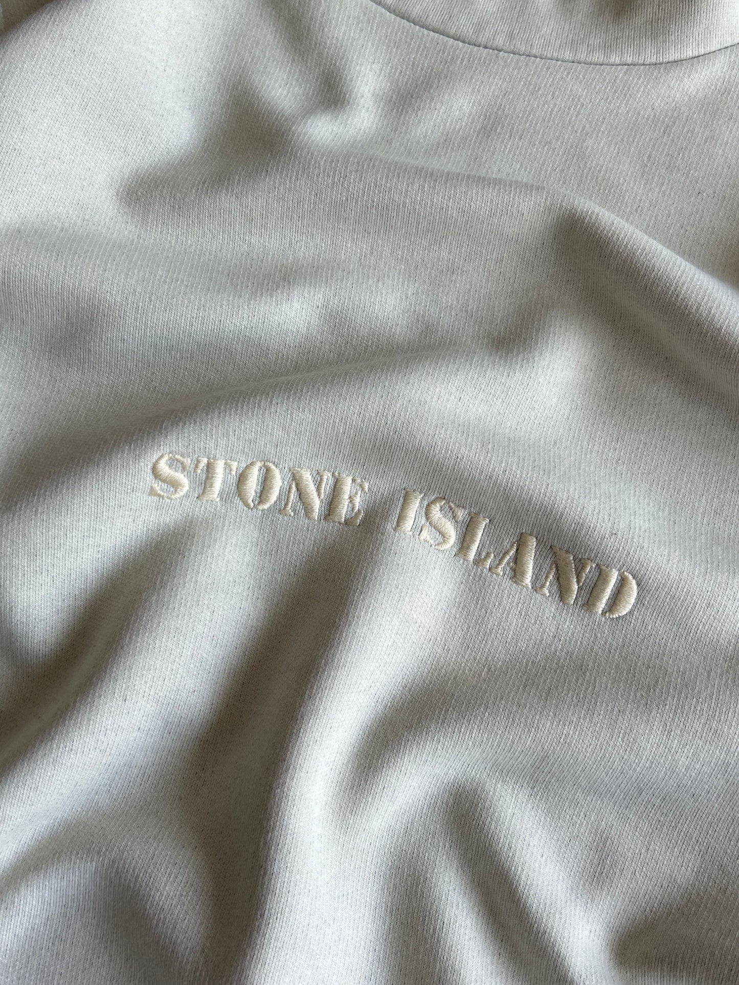 90's Stone Island marina Embroidered spell out Fleece lined Sweatshirt (XL)