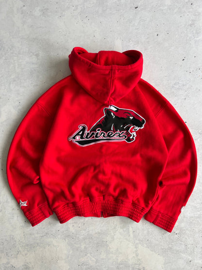 90's Avirex USA Embroidered glossy spellout Heavyweight Hoodie (M)