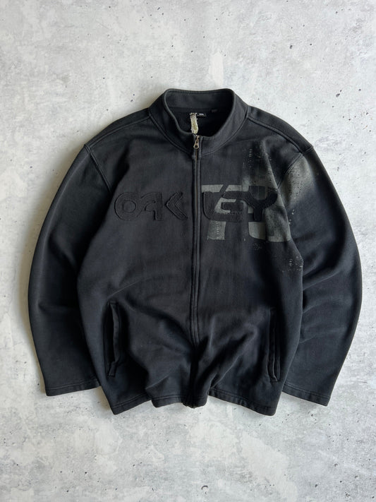 00's Oakley Heavyweight Spell Out Zip Up Sweatshirt (XXL)
