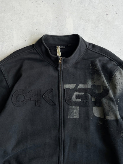 00's Oakley Heavyweight Spell Out Zip Up Sweatshirt (XXL)