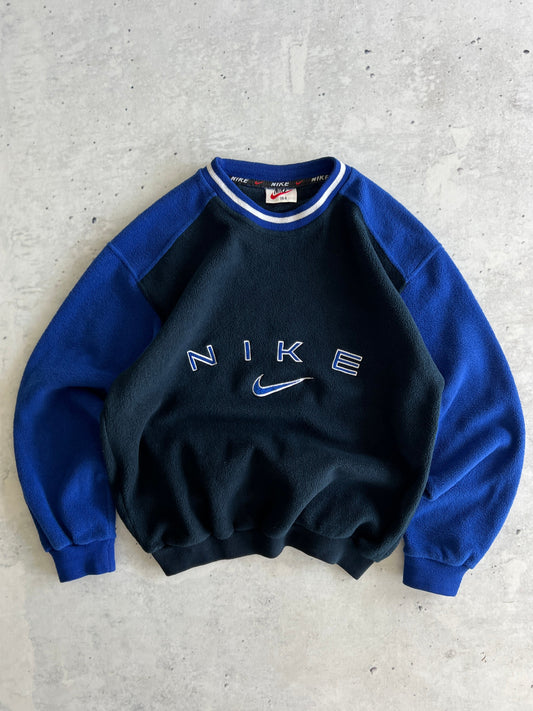 90's Nike Embroidered Spell Out Fleece Sweatshirt (XS/S)