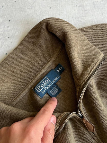 90's Ralph Lauren Heavyweight Ribbed 1/4 Zip Jumper (XXL)
