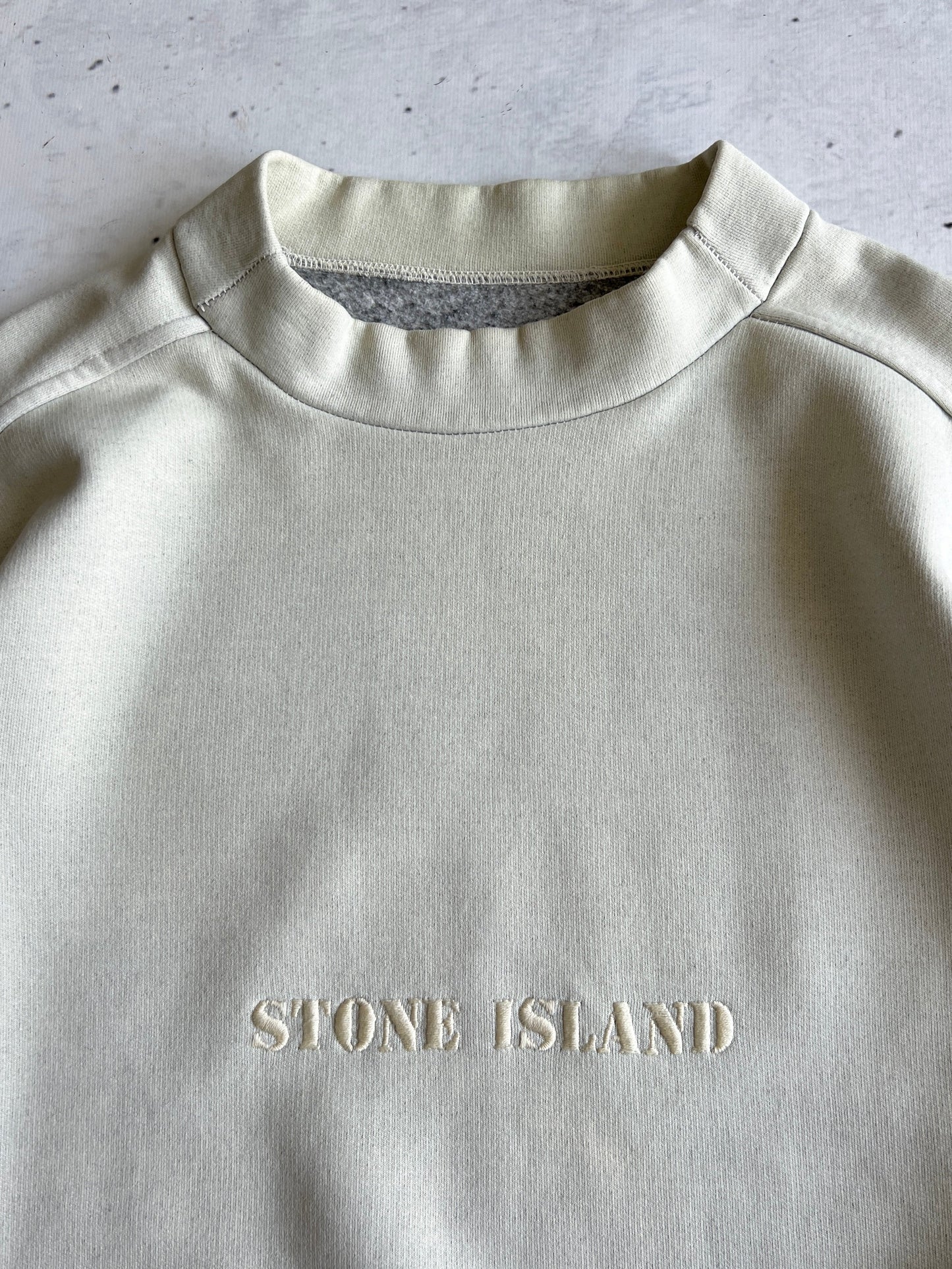 90's Stone Island marina Embroidered spell out Fleece lined Sweatshirt (XL)