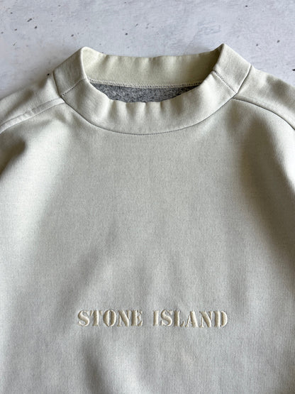 90's Stone Island marina Embroidered spell out Fleece lined Sweatshirt (XL)