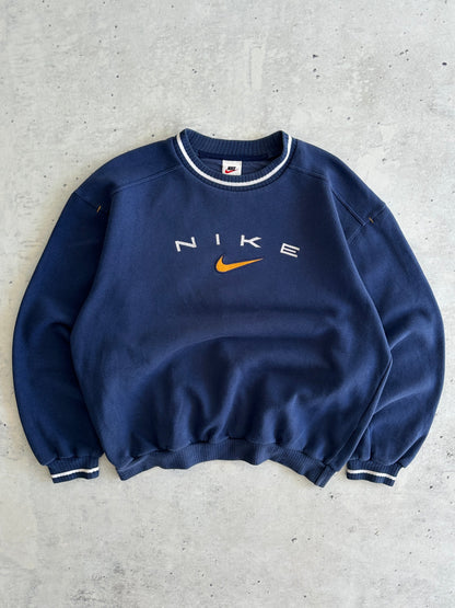 90's Nike Spell Out Swoosh Crewneck Sweatshirt (S)